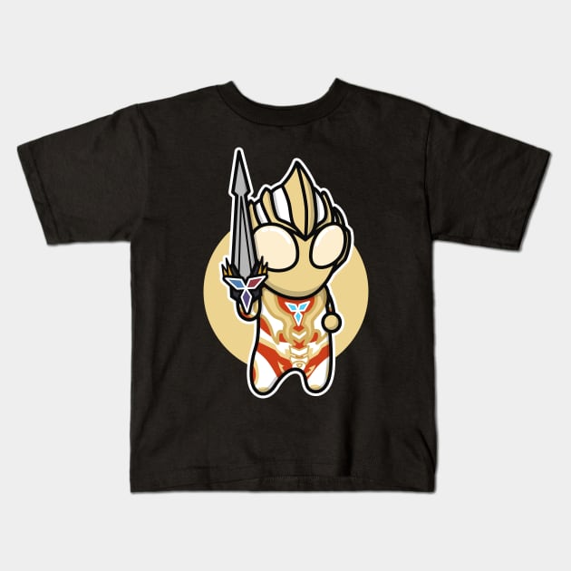 Ultraman Trigger, Glitter Trigger Eternity Chibi Style Kawaii Kids T-Shirt by The Toku Verse